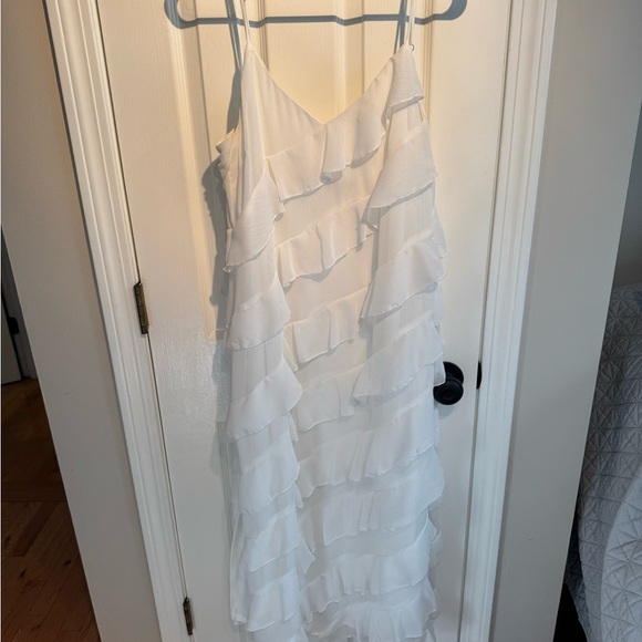 Lulu’s White Ruffled Dress - Picture 2 of 7